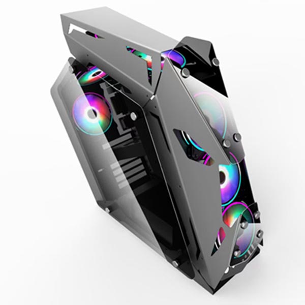 F934 middle tower ATX gaming computer case tempered glass panels and  RGB fans