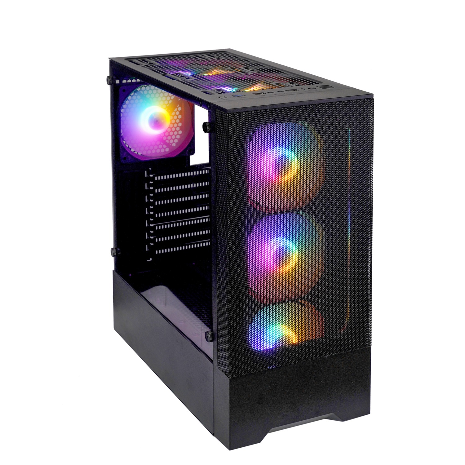 Wholesale ATX Gaming PC Case USB3.0 Tempered Glass  Panel RGB Light Gaming PC Case