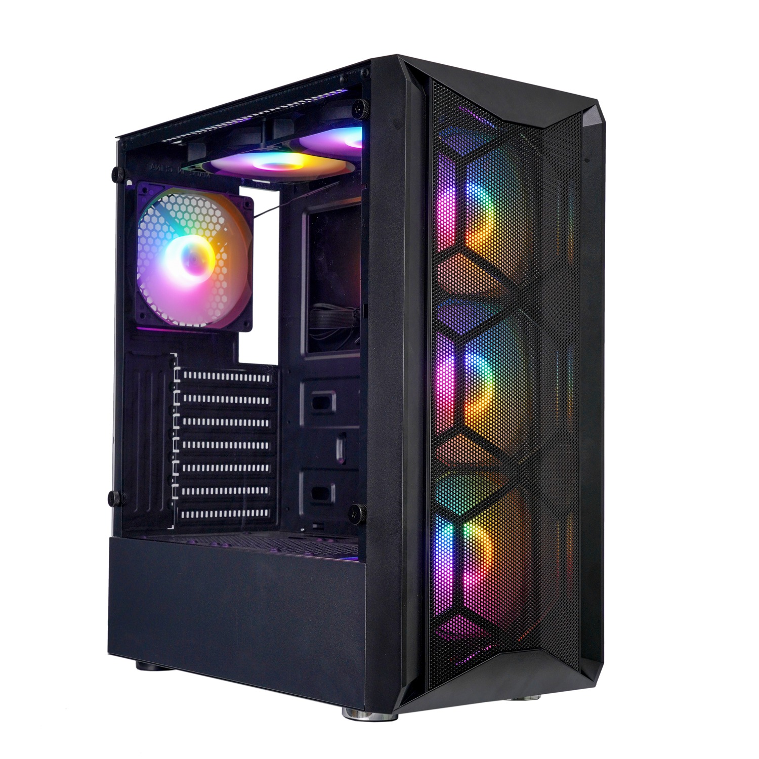 New iron mesh panel Gaming Computer PC Case with RGB Cooling Fan